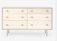 John Lewis west elm Modernist 6 Drawer Chest, Winter Wood customer returns info faulty