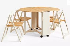 Item Description - John Lewis ANYDAY4-Seater Oval Wood Butterfly Dining Table & Folding Chairs...