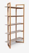 John Lewis ANYDAY Trapeze Shelving Unit, Bamboo/Almond Boxed Customer Return