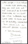 Royalty - A Personal Signed Letter- by Diana Princess of Wales, H.R.H Prince W...