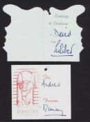 Royalty Queen Elizabeth II Hand Signed gift tags To Andrew her second son from Mummy & Rare to Da...