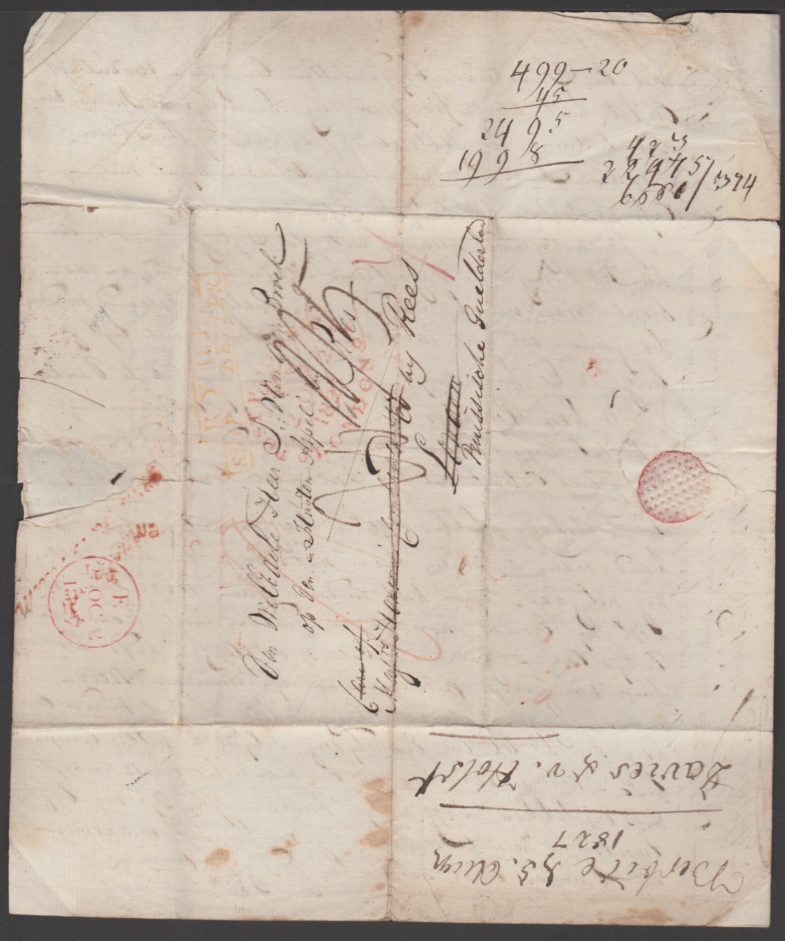 G.B. - Ship Letters - Ryde 1827 - Image 6 of 6