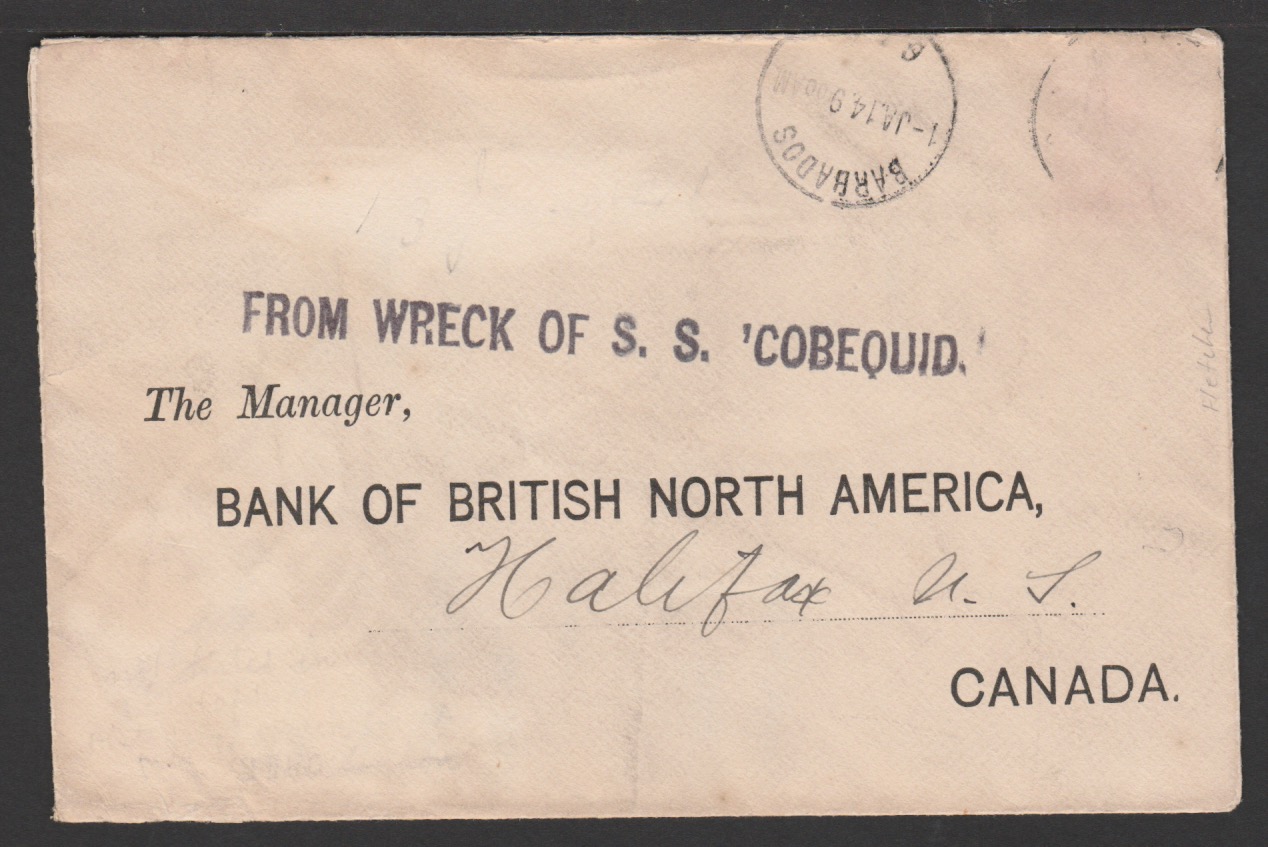 Barbados / Wreck Mail 1914 (Jan 1)
