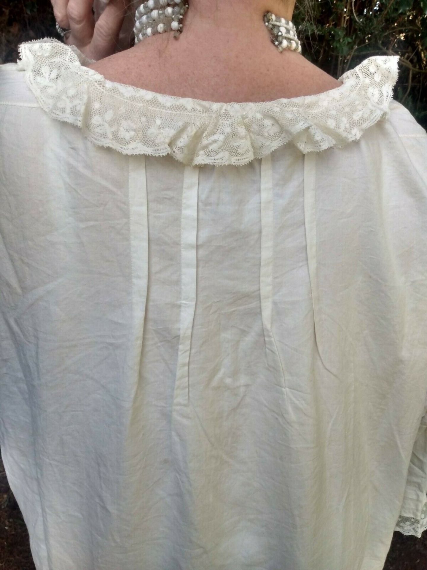Royalty Queen Victoria's Nightdress 100% Cotton Embroidered CROWN above VR No 36 being No 36 of - Image 5 of 12