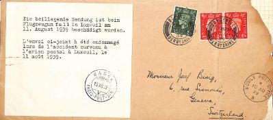 Crash Mail / G.B. - Exhibitions 1939 (Aug 10)
