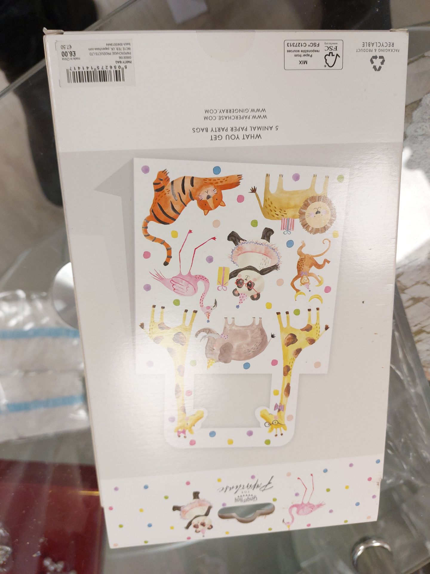 Animal party bags x 5. Box of 10 packs RRP £60