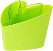 Job lot x 12 Green Brand New Original Heart-Shaped Cutlery Drainer with removable inner basket