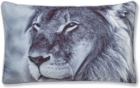 Brand New 25 X Catherine Lansfield Lion Filled Cushion Grey, 30X50cm