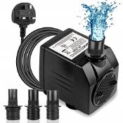 5X Barst 1500L/H Submersible Water Pump 30W,15FT, Quiet Aquarium Pump