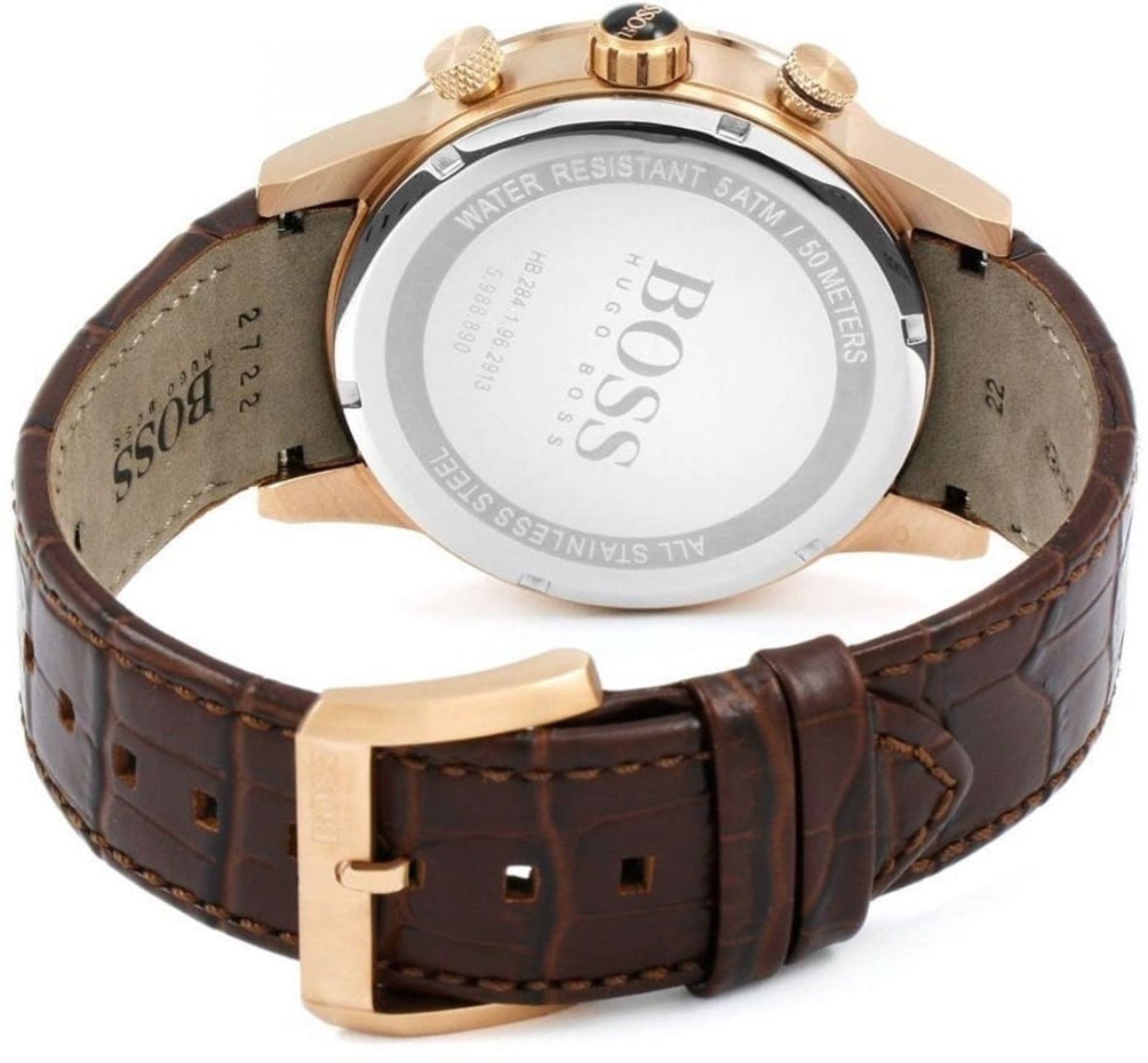 Hugo Boss 1513392 Men's Rafale Brown Leather Strap Chronograph Watch - Image 5 of 7