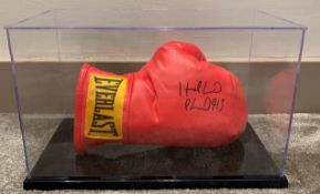 Evander Holyfield Signed Boxing Glove In Display Case