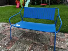 John Lewis - Blue Steel Metal Double Seater Garden Chair - RRP £129