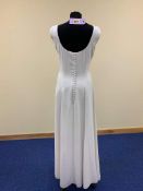 381 Crepe Wedding Dress Handmade by Jo Ann Hall. Small Size 12 in Ivory Crepe Fabric