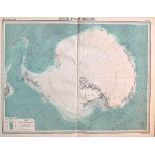 Antique John Bartholomew Map South Polar Regions South Pole, Cape Horn.