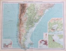 Antique Map South America Rio de Janeiro Buenos Aires Montevideo Valparaiso.