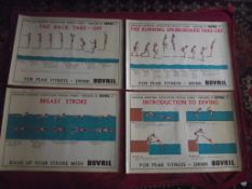 4 X 1950's Original 'Amateur Swimming Association' advertising posters, published by Bovril Ltd.