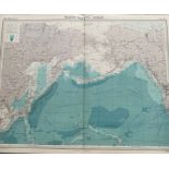 Antique Map North Pacific Ocean Bering Sea Alaska Russia Japan Hawaii.