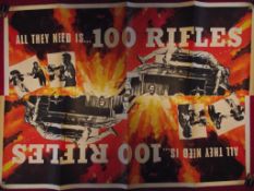 Original UK Quad Film Poster - """"100 RIFLES"""" - Released 1969