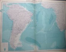 Antique Map South Atlantic Ocean Brazil Argentina Columbia Bolivia.