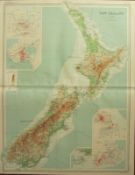 Antique Map New Zealand Stewart Island Auckland Wellington.