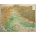 Antique Map India Himalayas Pakistan Kashmir Tibet Rajasthan Punjab.
