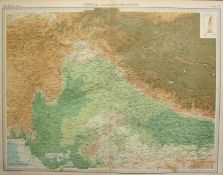 Antique Map India Himalayas Pakistan Kashmir Tibet Rajasthan Punjab.