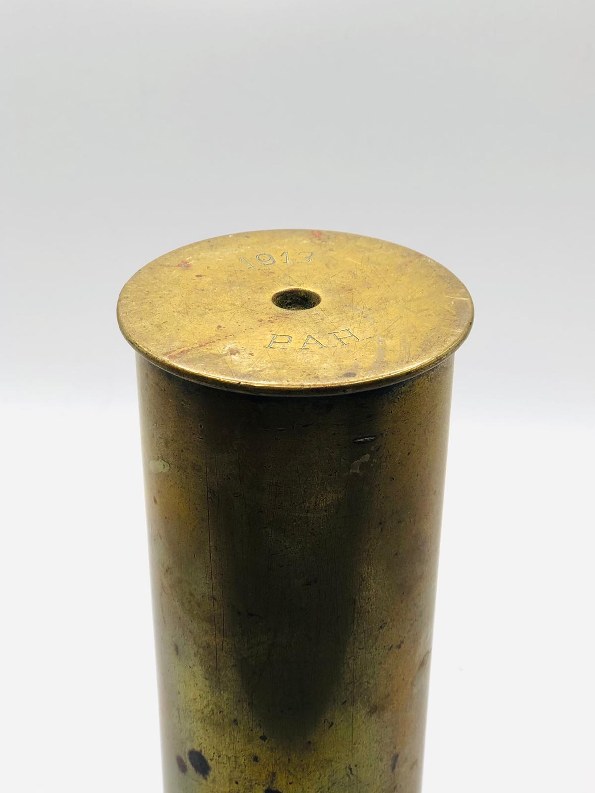 Rare 1913 Dated German Fahrapanzer Round Shell - Military Collectors Enthusiast - Image 2 of 4