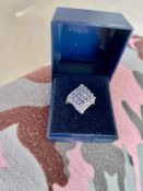 Tanzanite and Diamond Sterling Silver ring 1.61