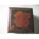 Vintage Chinese Lacquered Flower Engraved Box