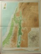 Antique Map Palestine Judea Jerusalem Sea of Galilee Dead Sea.