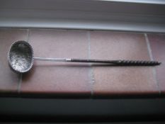 Antique Georgian Silver Punch Ladle With Embossed Floral Design