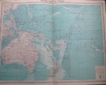 Antique Map South Pacific Ocean Oceania Polynesia Melanesia Micronesia.