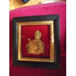 Gilt Bronze Relief Plaque of Lord Byron as a young Sailor in wooden frame - Circa 1870's