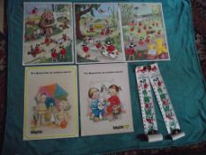 5 X Vintage Ladybird & Attwell Children's Clothing Posters + 2 X Wall Size Charts - Circa 1970's...