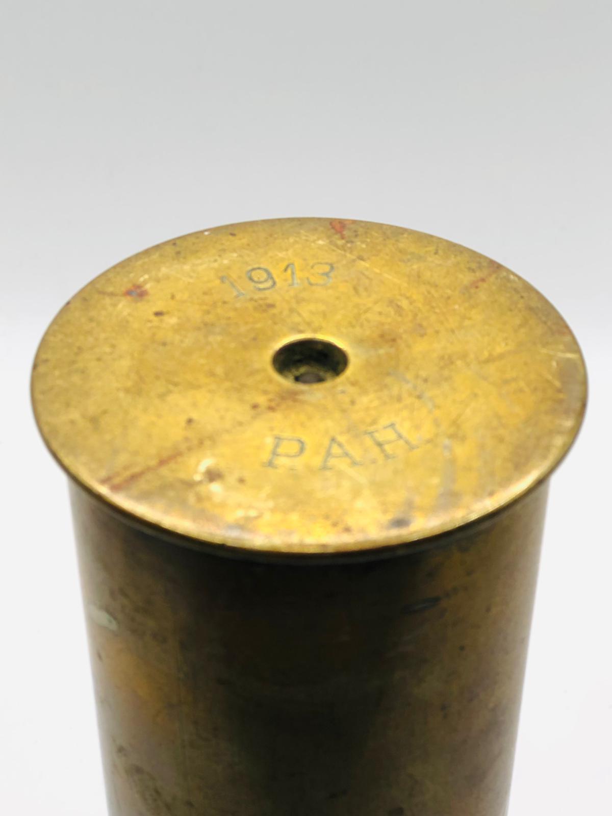 Rare 1913 Dated German Fahrapanzer Round Shell - Military Collectors Enthusiast - Image 4 of 4