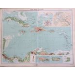 Antique Map The West Indies Jamaica Porto Rico Trinidad Kingston Cuba.