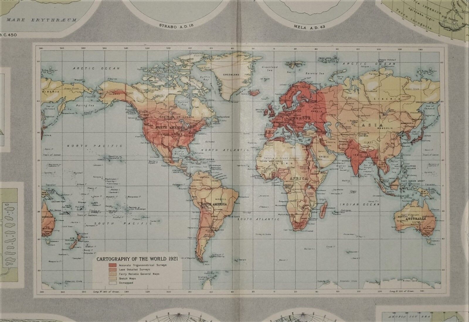 Antique Coloured Detailed The World Cartography Wheel Map. - Image 2 of 4