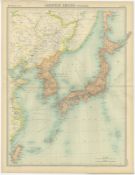 Antique Map Japan Japanese Empire Korea Taiwan Sakhalin Russia.