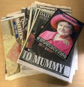 Royal Memorabilia The Death of The QueenÕs Mother 13 Newspapers and Magazine Bundle