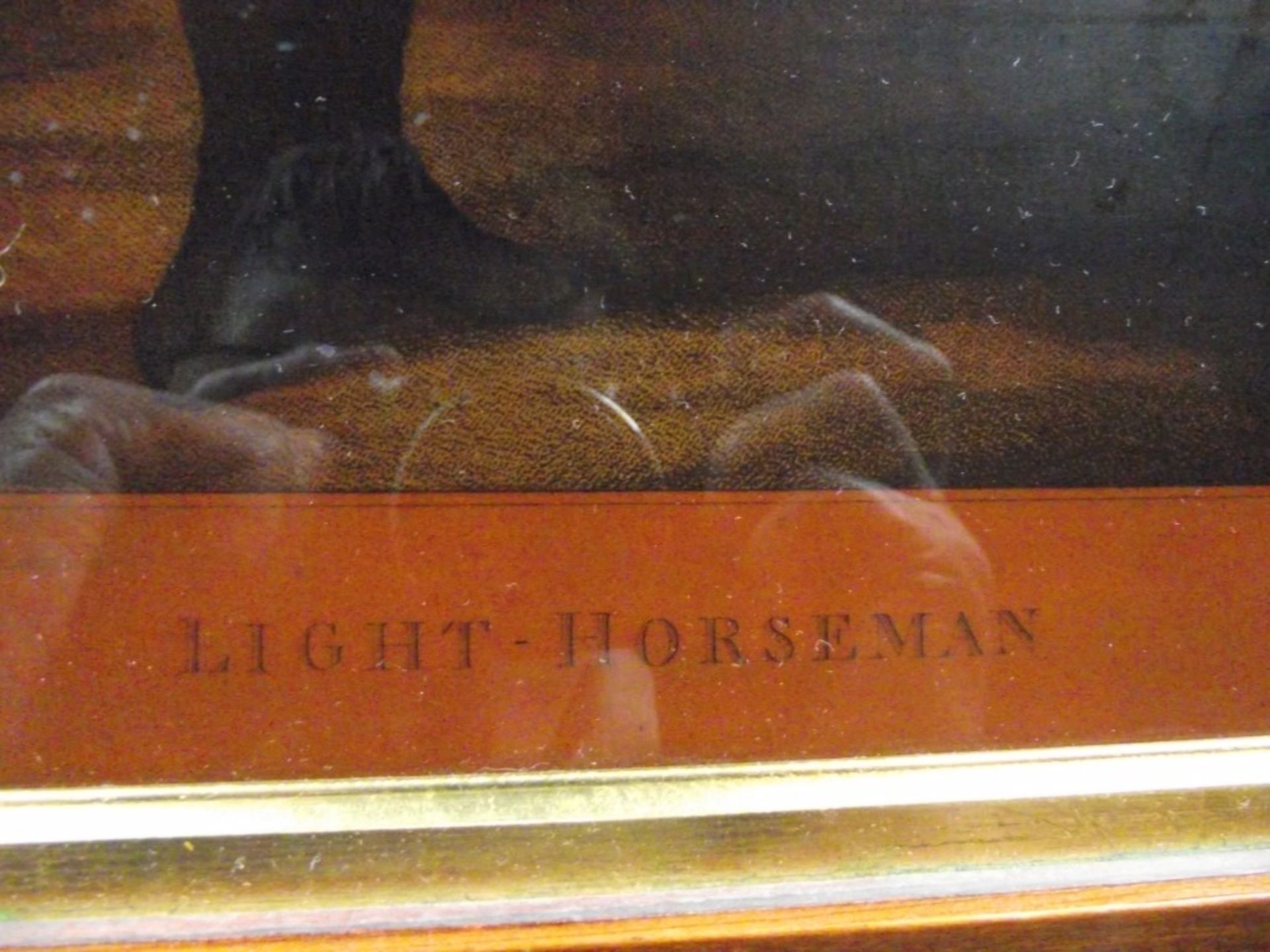 Pair of reverse painted engravings - "Light Infantry Man" & "Light Horseman" H. Bunbury - - Image 22 of 28