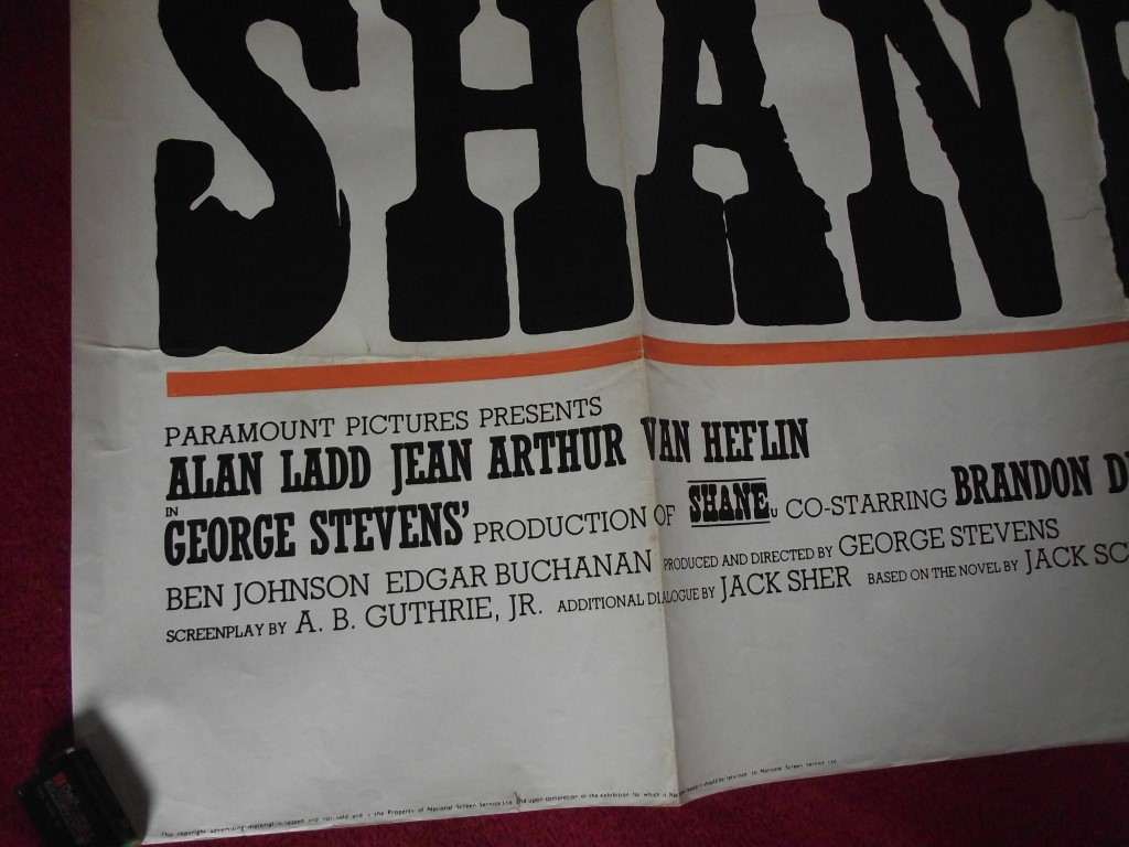 Original UK Quad Film Poster - """"SHANE"""" - Western Classic - 1966 re-release - Image 9 of 15