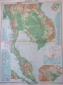 Antique Map Farther India Indochina Malaya Singapore Hanoi Siam Annam.