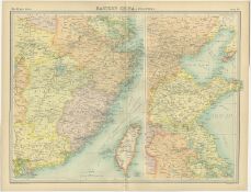 Antique Map Eastern China Shantung Kiangsi Chekiang Fukien Kwangtung.