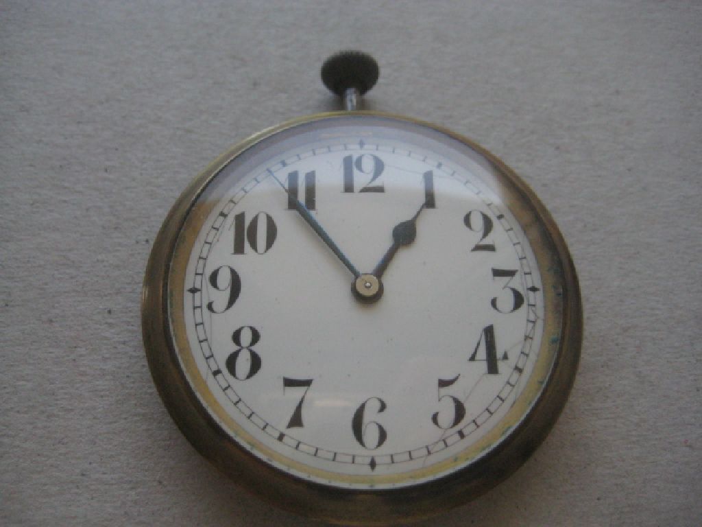 Vintage Brass Swiss Made Pocket Watch