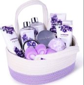 Body & Earth Spa Gift Set for Women - Gift Basket 11 Pcs Lavender Bath Set for Women