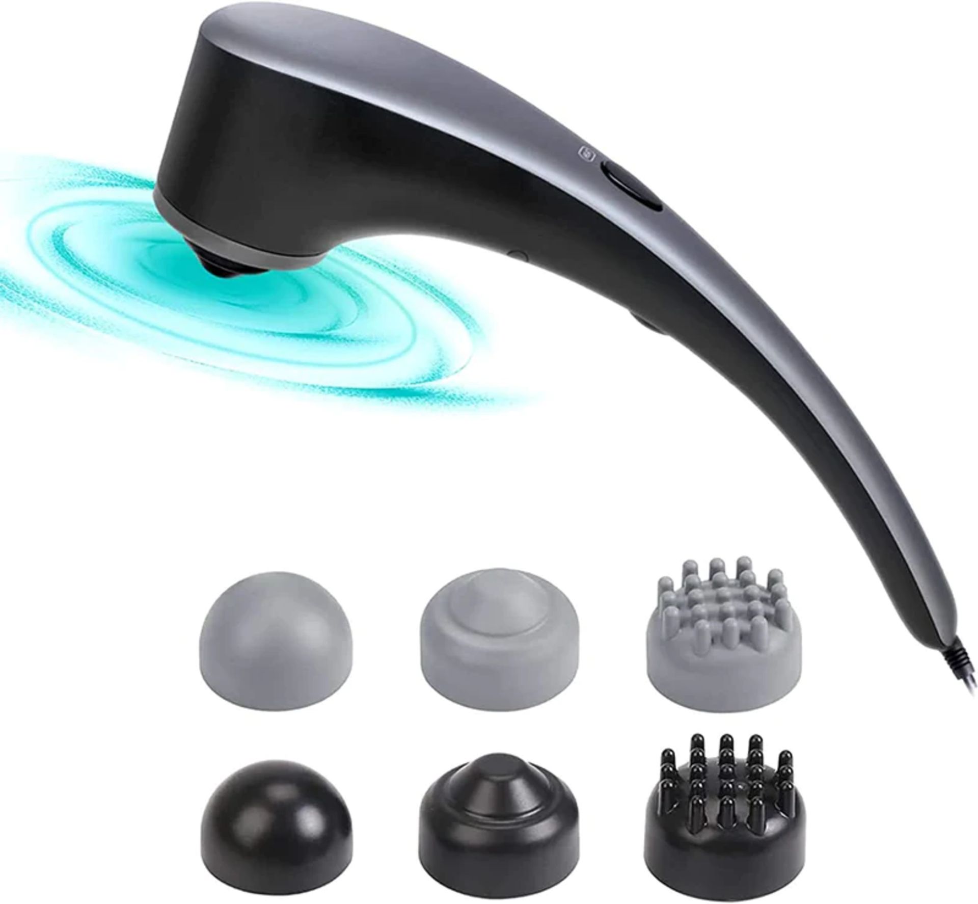 NAIPO Handheld Percussion Massager with Heating 6 Interchangeable Massage Nodes Stepless Speed