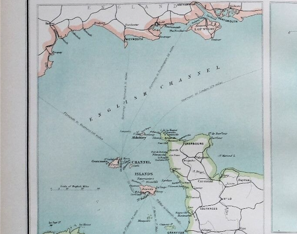 Victorian 1897 Map Channel Islands Jersey Guernsey St Peters Alderney St Hellier. - Image 3 of 5