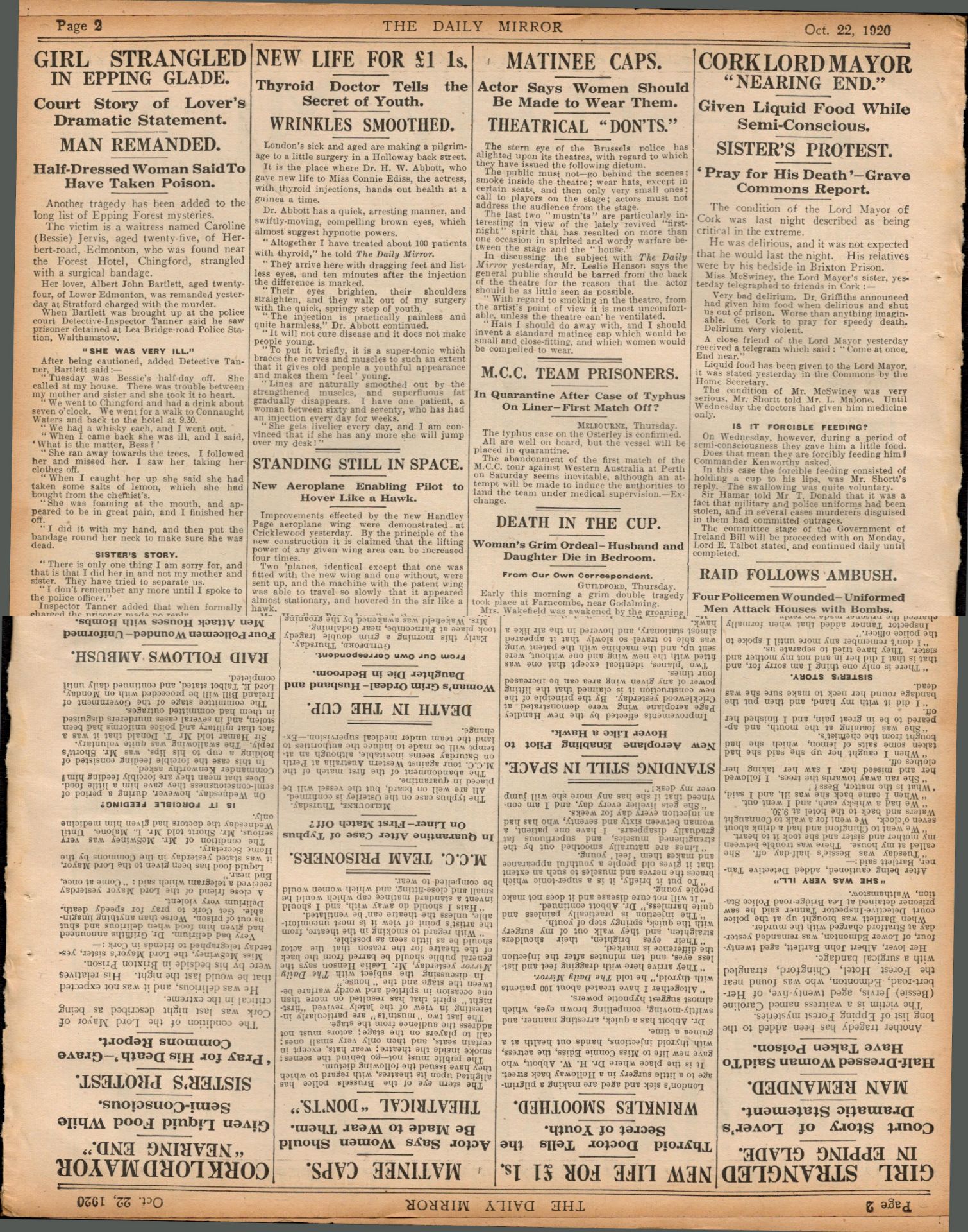 Lord Mayor of Cork Hunger Strike Nearing the End 1920 Irish War of Independence