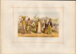 The Malays, Borneo, Java, Races Antique Print By Blackie & Son 1882.