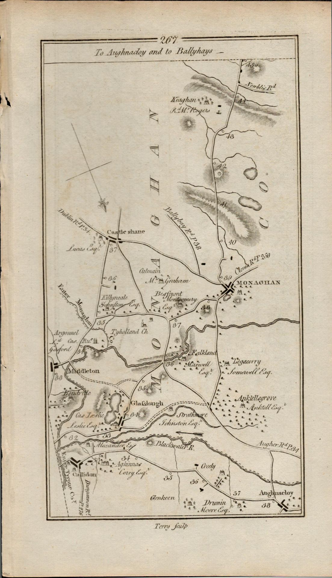 Taylor & Skinner 1777 Ireland Map Monaghan Middletown Cootehill Cavan Clones. - Image 2 of 2